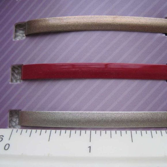 8 Goody 2 1/4" Painted Metal Stay Tight Put Hair Barrettes Secure Clasp Flat Bar - Picture 2 of 11